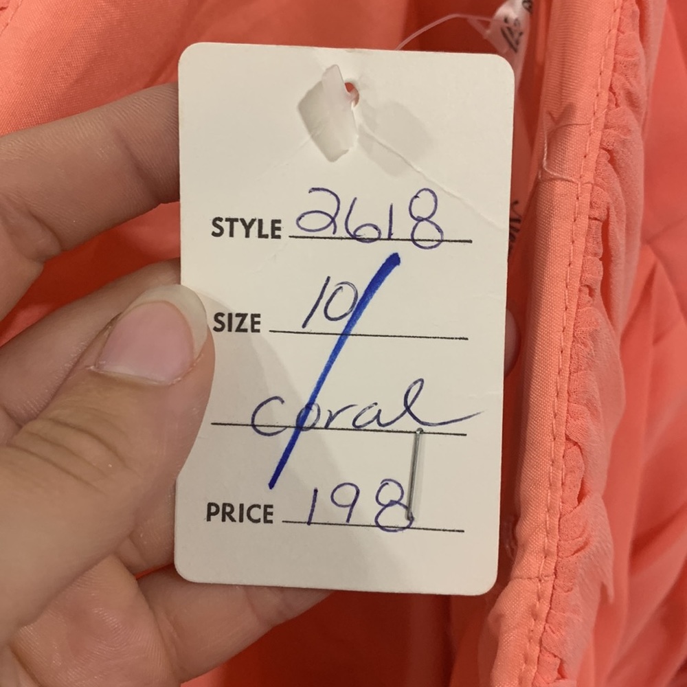 Coral strapless dress - Picture 5 of 7